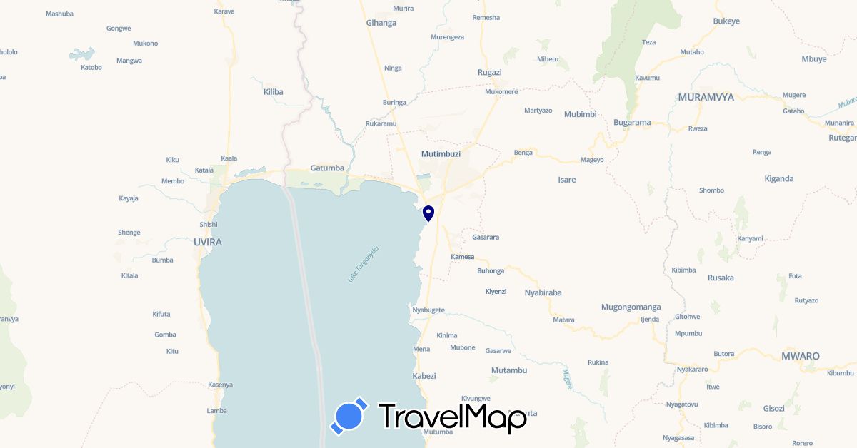 TravelMap itinerary: driving in Burundi (Africa)
